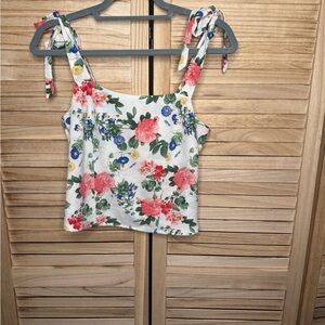 Old Navy Floral Tie-Strap Top - Pink, Blue, Green